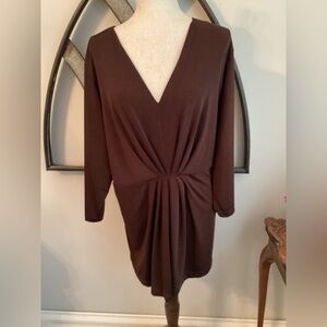 Elegant Brown V-Neck Tunic